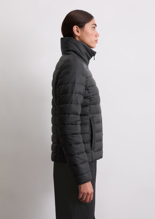 Lightweight quilted jacket fitted — Black