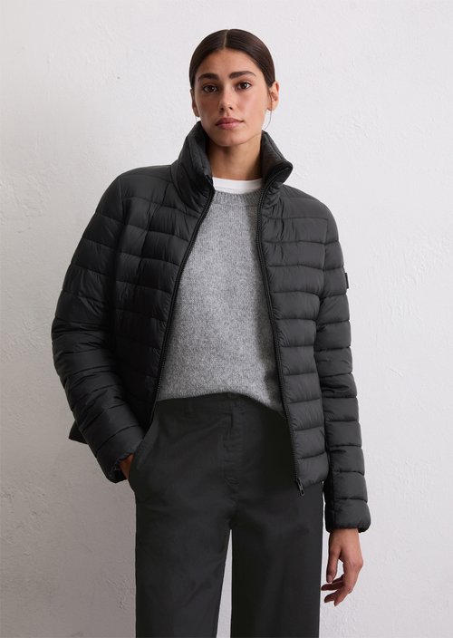Lightweight quilted jacket fitted — Black