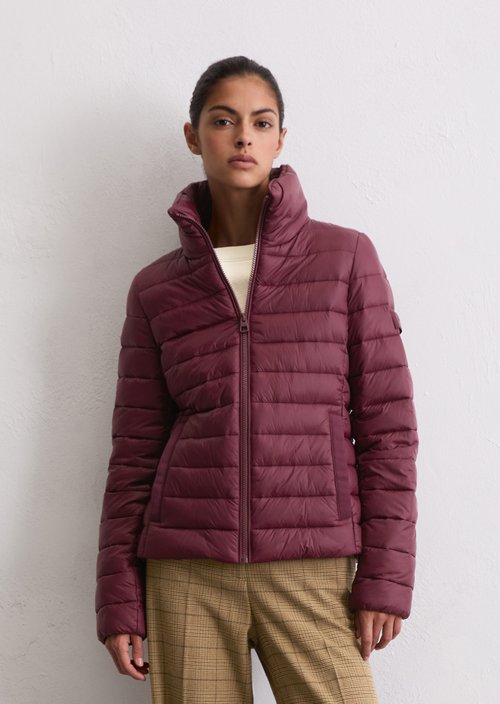Lightweight quilted jacket fitted — Aubergine Red