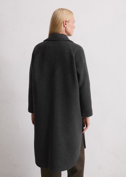 Oversized cape-style coat — Dark Grey Melange