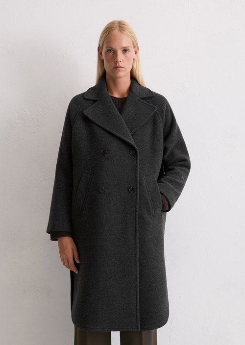 Oversized cape-style coat — Dark Grey Melange