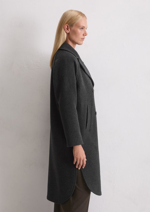 Oversized cape-style coat — Dark Grey Melange