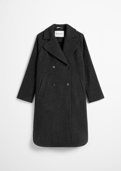 Oversized cape-style coat — Dark Grey Melange