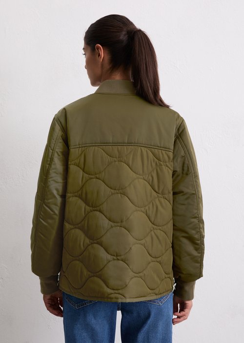 Regular quilted blouson — Mossy Olive (alternate view)