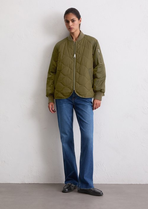 Regular quilted blouson — Mossy Olive