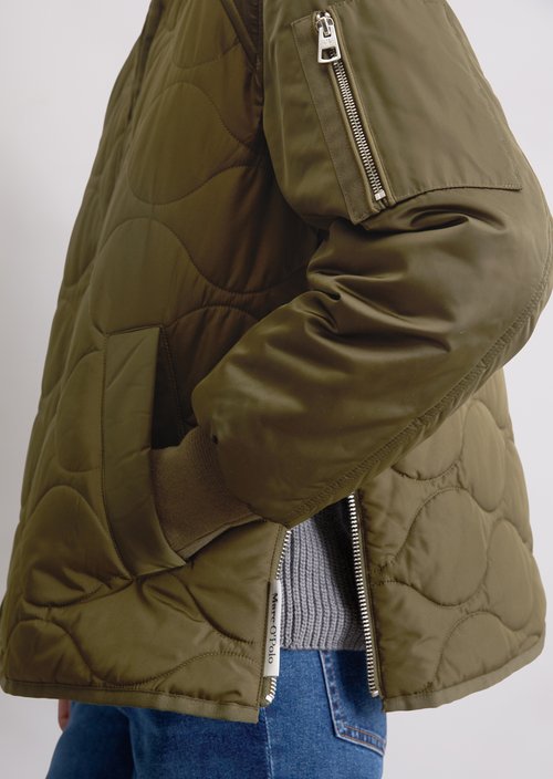 Regular quilted blouson — Mossy Olive