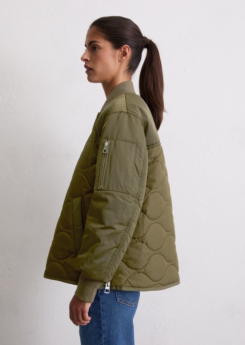 Regular quilted blouson — Mossy Olive