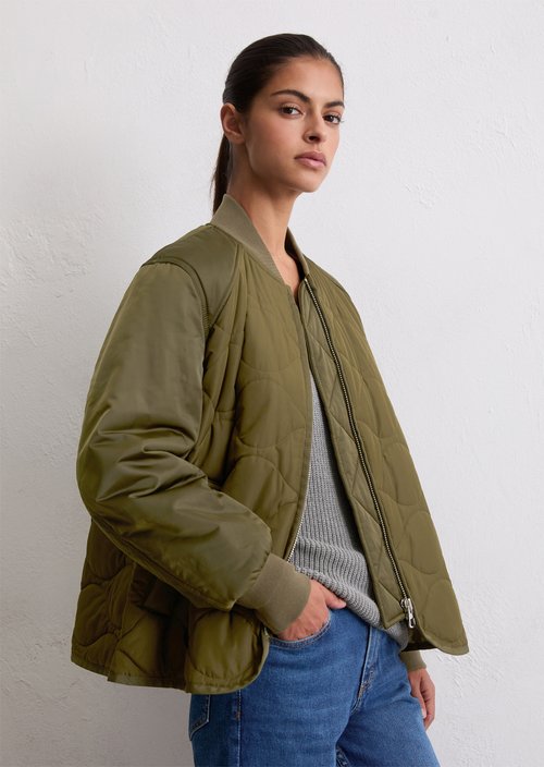 Regular quilted blouson — Mossy Olive
