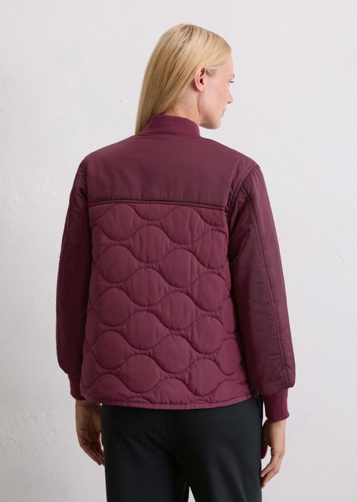 Regular quilted blouson — Aubergine Red