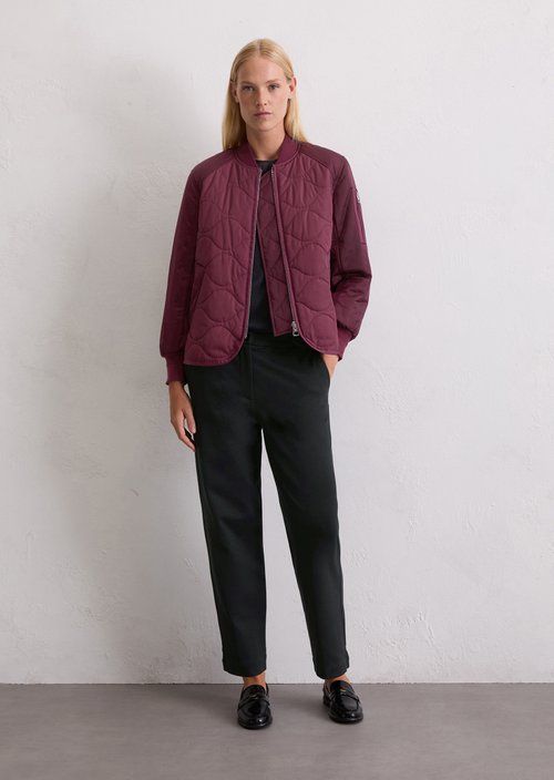 Regular quilted blouson — Aubergine Red