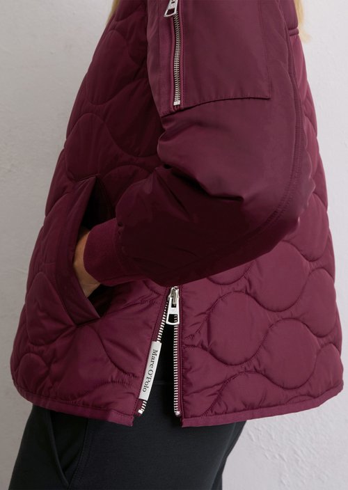 Regular quilted blouson — Aubergine Red
