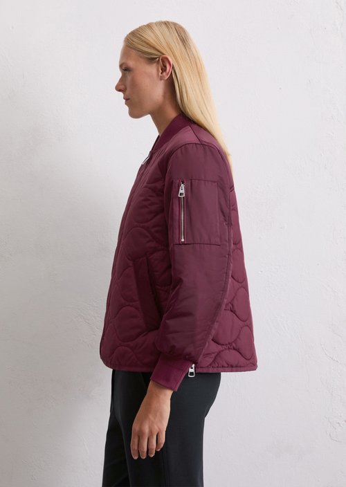 Regular quilted blouson — Aubergine Red
