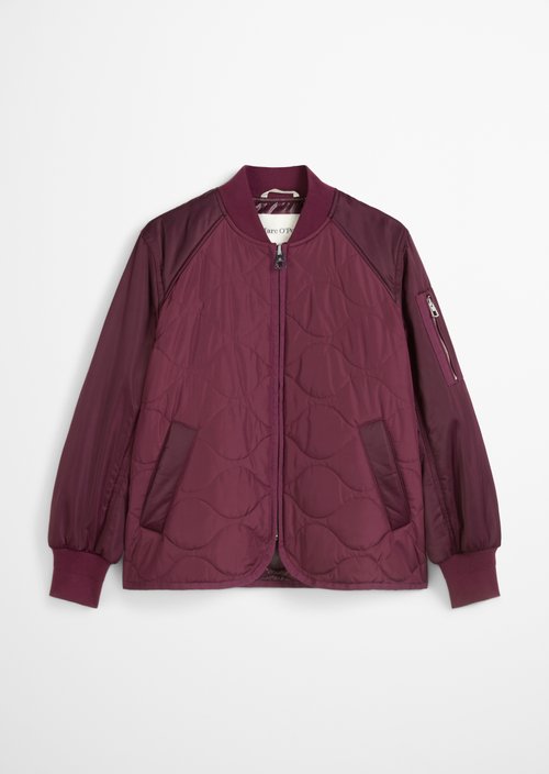Regular quilted blouson — Aubergine Red