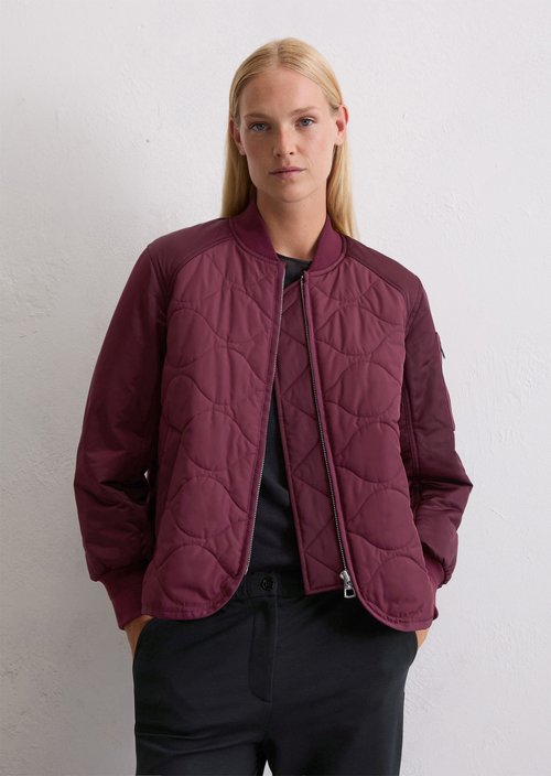 Regular quilted blouson — Aubergine Red