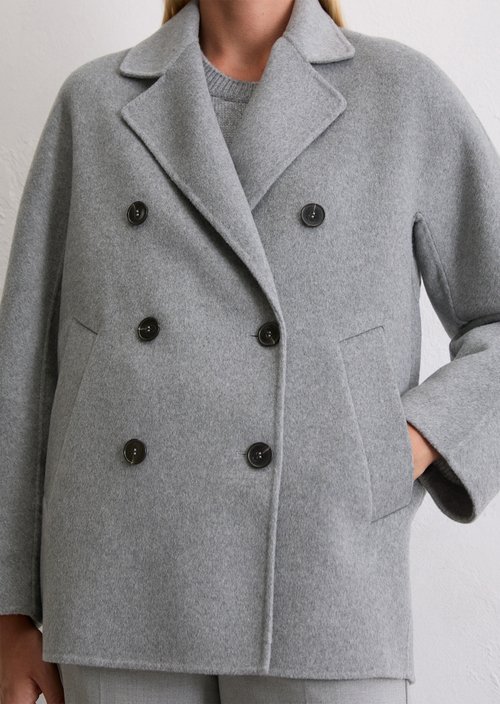 Caban jacket relaxed — Light Grey Melange