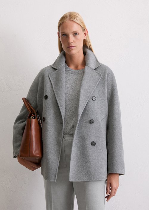 Caban jacket relaxed — Light Grey Melange
