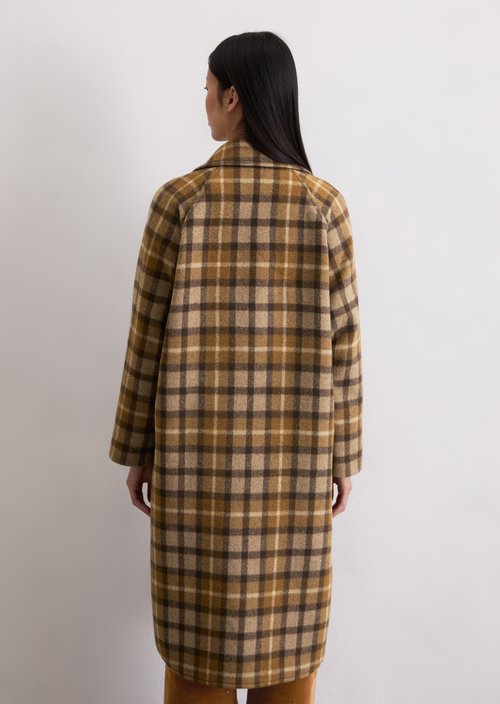 Checked coat relaxed — Dark Brown