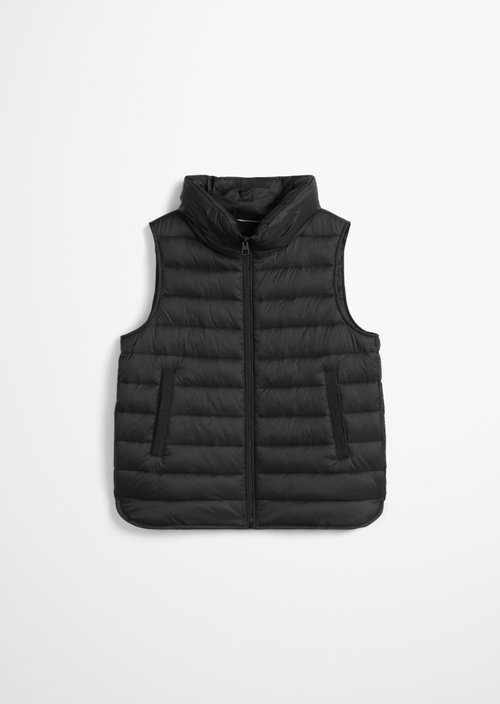Lightweight quilted vest fitted — Black