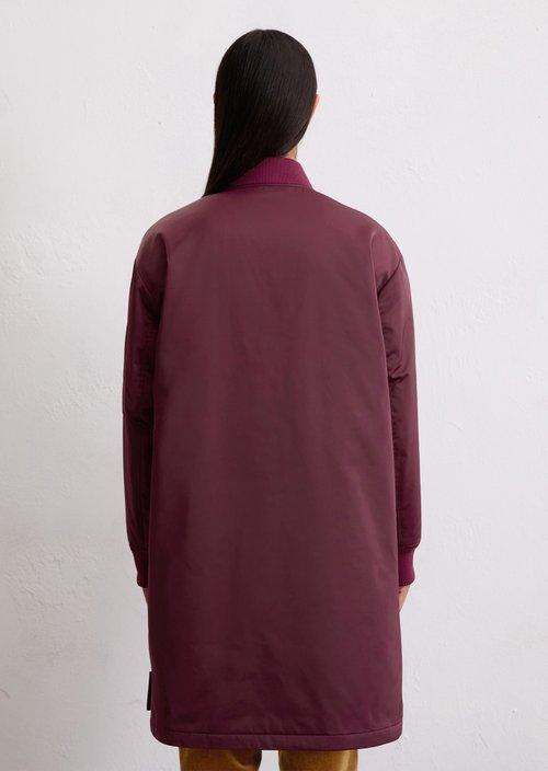 Regular aviator-style blouson coat — Aubergine Red