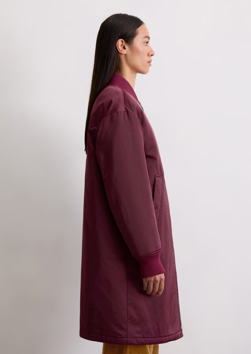 Regular aviator-style blouson coat — Aubergine Red