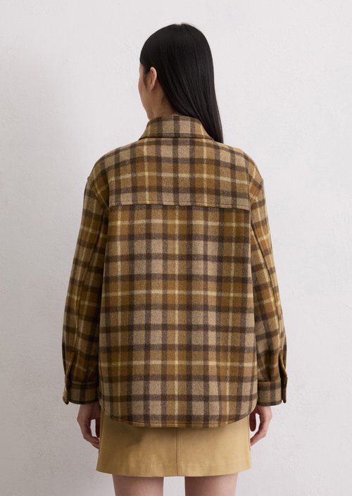 Checked overshirt relaxed — Dark Brown