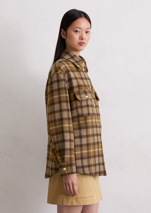 Checked overshirt relaxed — Dark Brown