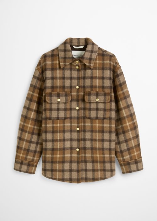 Checked overshirt relaxed — Dark Brown