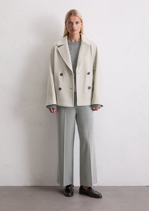 Cape jacket relaxed — Linen Beige