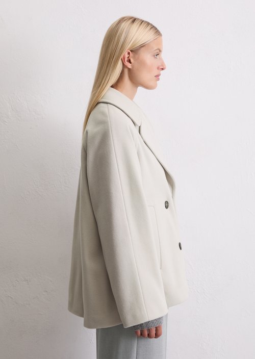 Cape jacket relaxed — Linen Beige