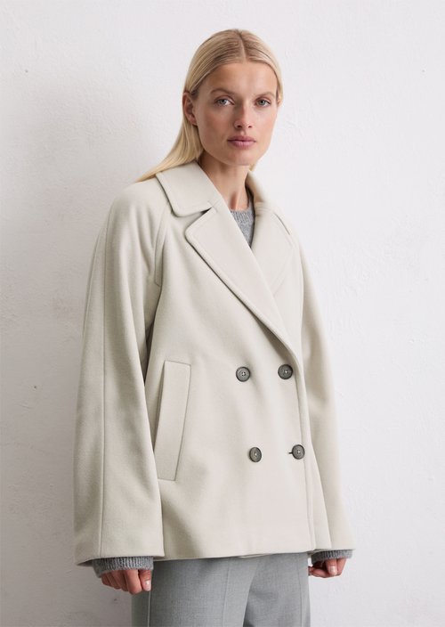 Cape jacket relaxed — Linen Beige