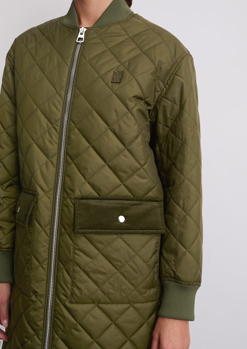 Blouson quilted coat regular — Mossy Olive