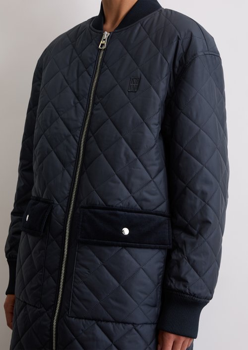 Blouson quilted coat regular — Deep Night Blue