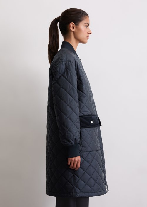 Blouson quilted coat regular — Deep Night Blue