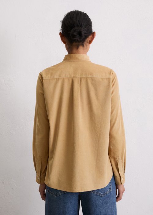 Fine corduroy long sleeve blouse regular — Salted Caramel