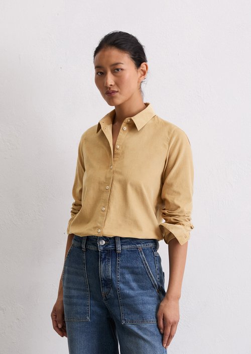 Fine corduroy long sleeve blouse regular — Salted Caramel