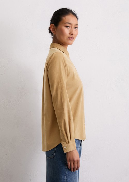 Fine corduroy long sleeve blouse regular — Salted Caramel