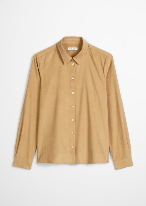 Fine corduroy long sleeve blouse regular — Salted Caramel