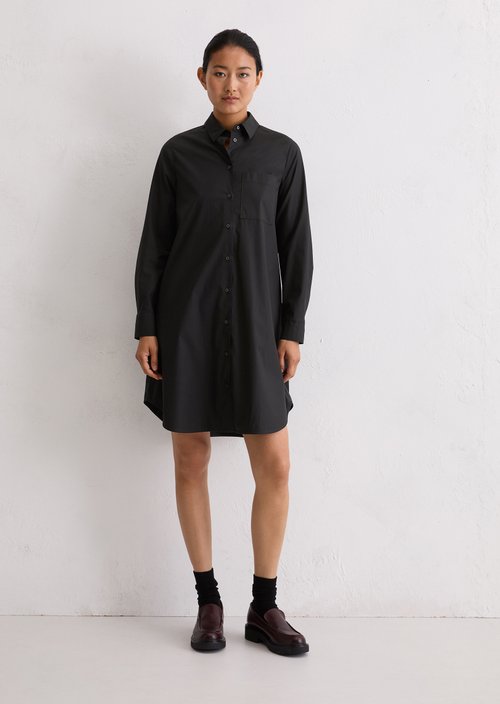 Relaxed shirt dress — Black