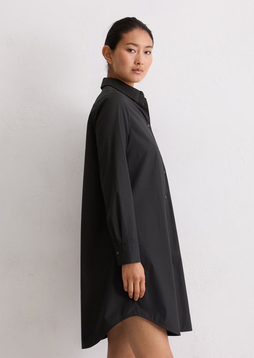 Relaxed shirt dress — Black