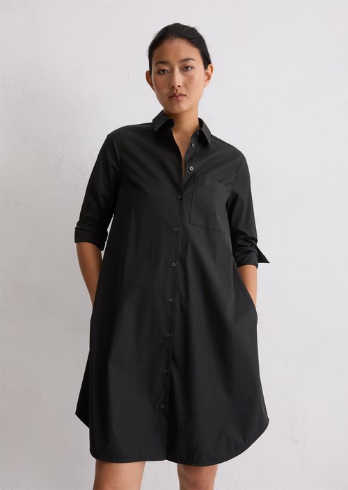 Relaxed shirt dress — Black
