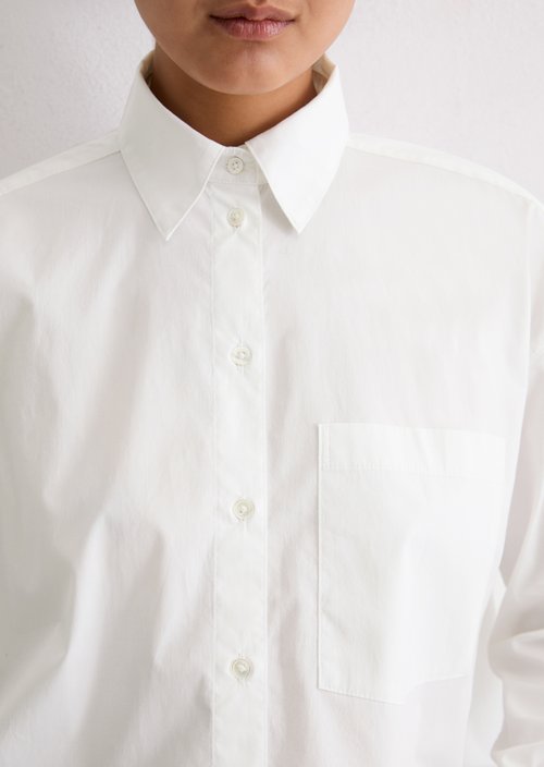 Boyfriend shirt blouse O-shape — White