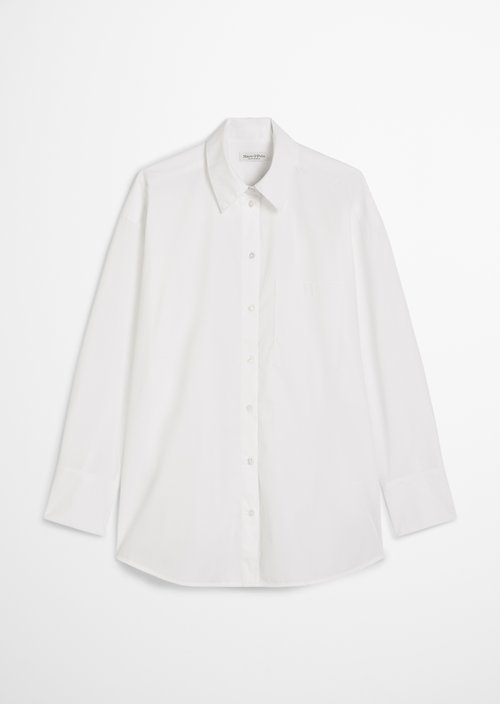 Boyfriend shirt blouse O-shape — White