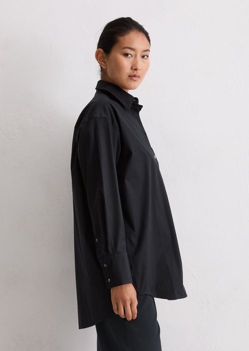 Boyfriend shirt blouse O-shape — Deep Night Blue