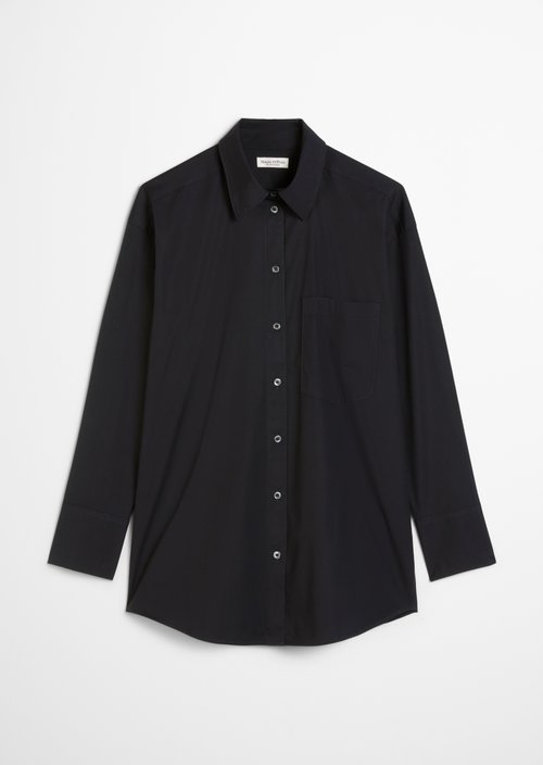 Boyfriend shirt blouse O-shape — Deep Night Blue
