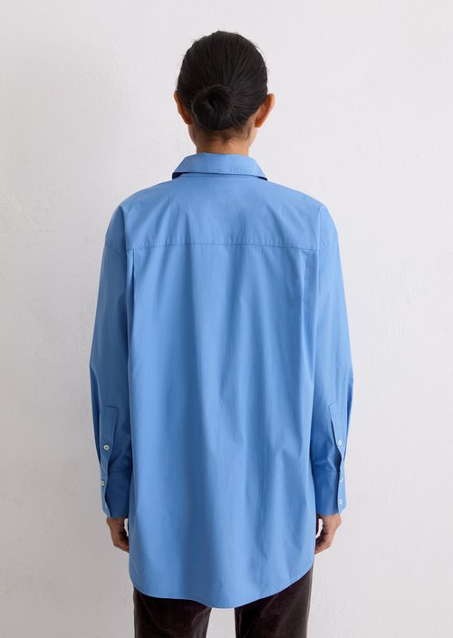 Boyfriend shirt blouse O-shape — Cloudless Blue