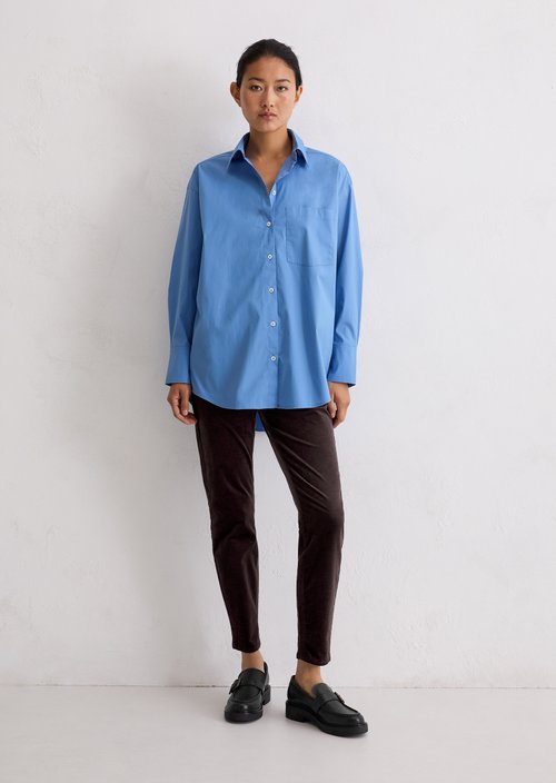 Boyfriend shirt blouse O-shape — Cloudless Blue