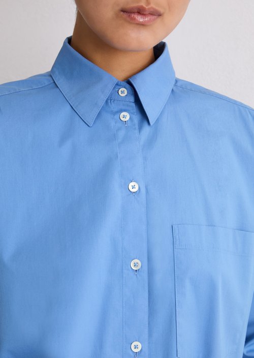 Boyfriend shirt blouse O-shape — Cloudless Blue