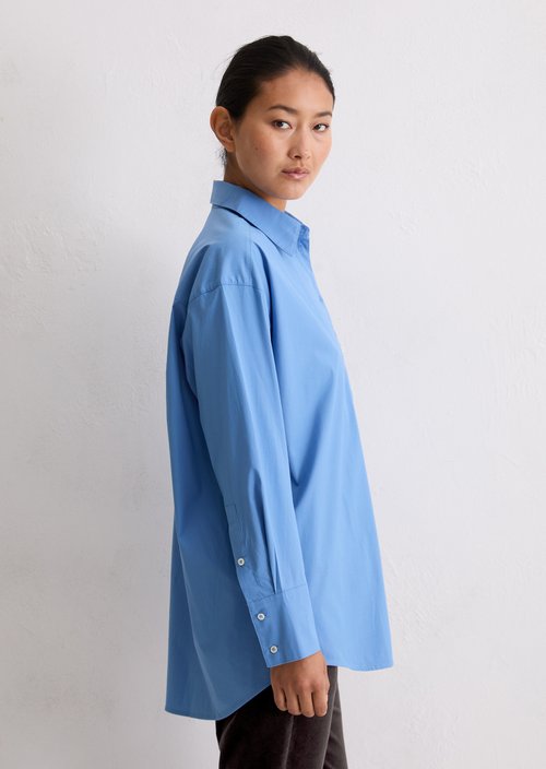 Boyfriend shirt blouse O-shape — Cloudless Blue