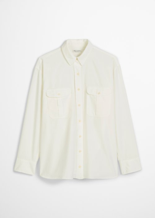 Relaxed fine corduroy blouse — White Cotton