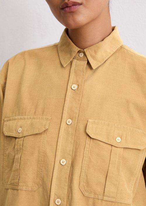 Relaxed fine corduroy blouse — Salted Caramel